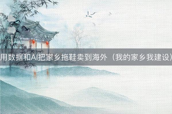 用数据和AI把家乡拖鞋卖到海外（我的家乡我建设）