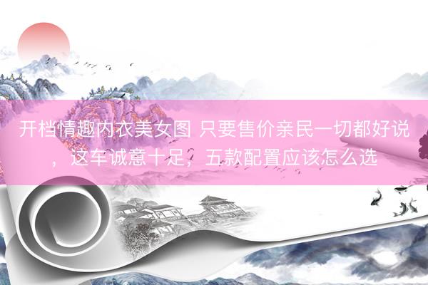 开档情趣内衣美女图 只要售价亲民一切都好说，这车诚意十足，五款配置应该怎么选