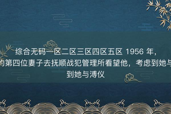 综合无码一区二区三区四区五区 1956 年，溥仪的第四位妻子去抚顺战犯管理所看望他，考虑到她与溥仪