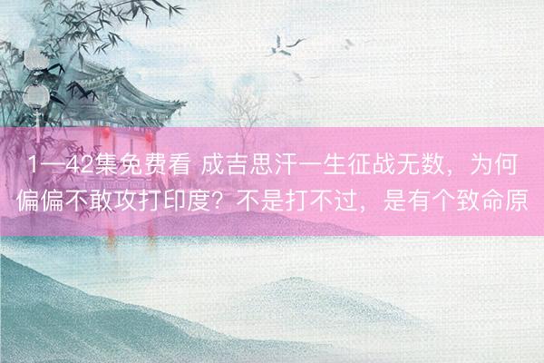 1—42集免费看 成吉思汗一生征战无数，为何偏偏不敢攻打印度？不是打不过，是有个致命原