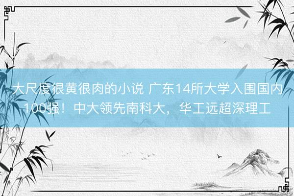 大尺度很黄很肉的小说 广东14所大学入围国内100强！中大领先南科大，华工远超深理工