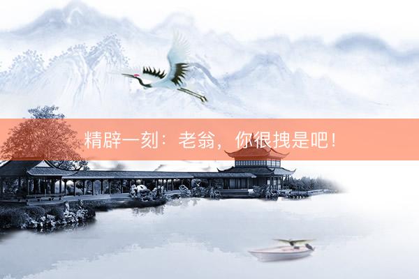 精辟一刻：老翁，你很拽是吧！